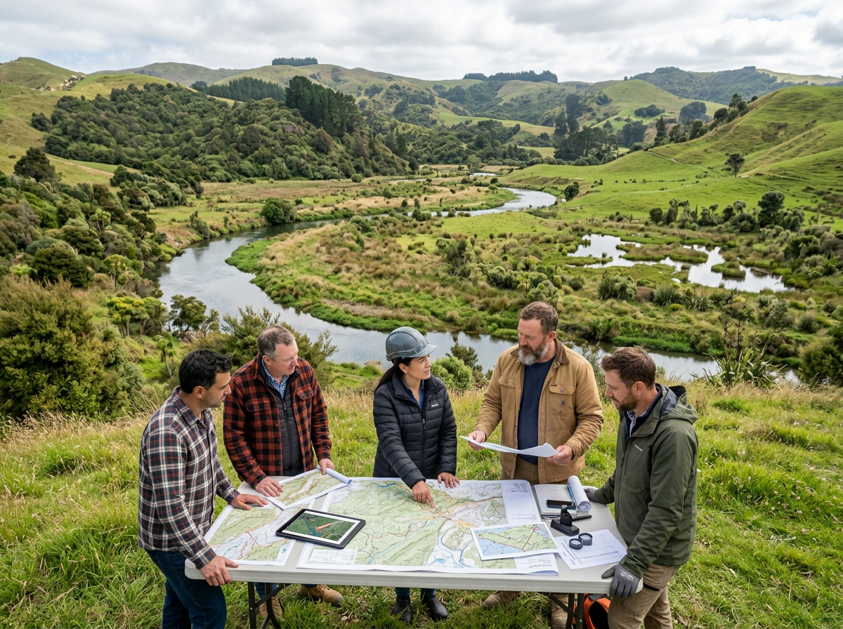 workers and planners in landscape